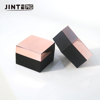 Emballage cosmétique en plastique carré noir mat et or rose brillant de luxe vide de 15g, 30g, 50g, pour pots de gel à ongles