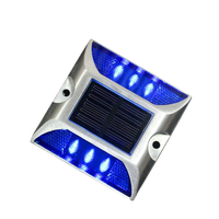 Borne de signalisation routière solaire étanche à LED, clignotante ou à lumière constante, en aluminium réfléchissant