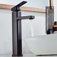 Robinet de lavabo monocommande chaud/froid à poser sur comptoir avec cartouche céramique pour meuble de salle de bain et lavabo d'hôtel