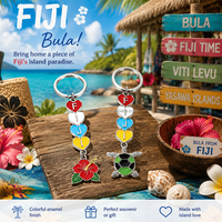 Vente en gros usine de porte-clés personnalisés en émail avec lettres en forme de cœur, breloques de sac en forme de fleur d'hibiscus FIJI et tortue, porte-clés et souvenirs métalliques en vrac