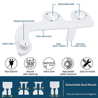 Bidet WC vertical moderne pas cher à double buse rétractable autonettoyant, pulvérisation mécanique, sans électricité, OEM/ODM, à poser au sol