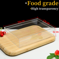 Boîte d'Emballage Personnalisée pour Desserts en Acrylique, Grande, Plate et Transparente, Conteneur à Tiramisu pour Sushi, Bonbons, Gâteaux et Chocolats