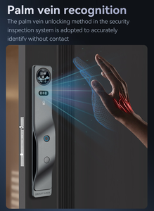 Kunci Pintar AI Palm Vein dengan Pengenalan Wajah 3D, Sidik Jari Tanpa Kunci, Kunci Pintu Digital Tuya Wifi dengan Kamera - Product Image 5