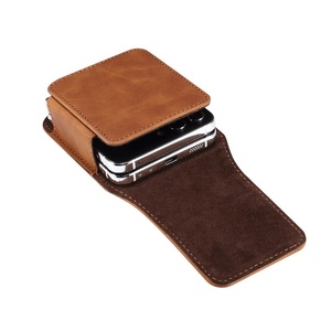 Funda de Cuero Genuino para Teléfono Móvil, con Clip para Cinturón, Funda Protectora de PU para <span class=keywords><strong>Samsung</strong></span> <span class=keywords><strong>Galaxy</strong></span> Z Flip 5 4 3 - Product Image 1
