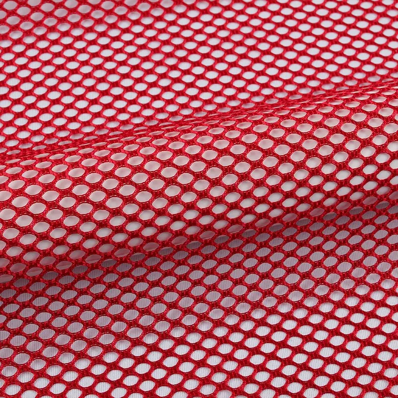 Полиэстеровая трикотажная прочная сетчатая ткань 100D с большим отверстием для глаз, для вязания детского манежа и сумок, карманная Полиэстеровая ткань для продажи