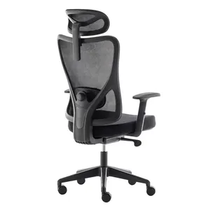 Эргономичный офисный стул для больших и высоких людей регулируемый подголовник с 2D поясничной поддержкой и поворотным креслом из искусственной кожи