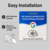 Support NFC personnalisé pour avis Google, plaque d'affichage en acrylique avec code QR pour réseaux sociaux, carte de contact de bureau pour restaurants et commerces