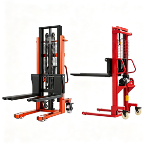 Gerbeur manuel à palettes 1 tonne, chariot élévateur hydraulique à fourche, portée 1600 mm, fourches réglables, kit CE, neuf, promotionnel - Product Image 1