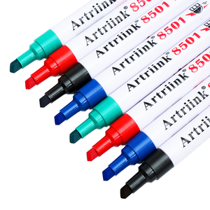 Marqueur pour tableau blanc rechargeable à pointe en fibre effaçable à sec à tête de burin durable de grand volume style école de bureau vente en gros - Product Image 1