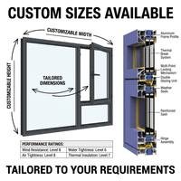 Ventanas Abatibles de Aluminio Aisladas y Acústicas de Alta Calidad, Vidrio Templado, Tamaños Personalizados, Duraderas, Resistentes a la Intemperie, para Apartamentos