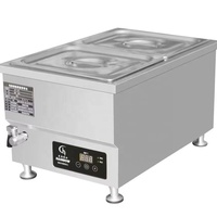 Équipement de Restauration Électrique 6x 1/3 GN Casserole Chauffe-Plats Table Buffet Set Acier Inoxydable Bain Marie pour Hôtels
