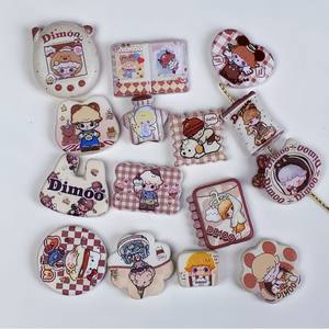 Cuentas sueltas de Hello Kitty en blanco y negro con impresión a doble cara, serie de accesorios DIY hechos a mano para cadena de teléfono móvil - Product Image 4