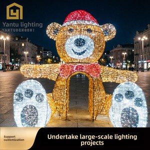 Projet d'éclairage LED extérieur IP65 de grande envergure : Ours, bonhomme de neige et château lumineux pour porches, centres commerciaux et places publiques - Product Image 1