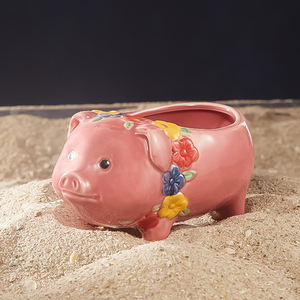 Cerámica Tiki Pink Pig Tazas Animal Tiki Tazas Temáticas Proveedor Cerdo Tiki Taza - Product Image 1