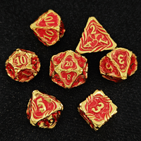 Jeu de dés polyédriques Swirl Frame 7 pièces pour RPG et DND avec chiffres en relief pour jeux de rôle sur table