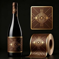 Etiqueta Personalizada para Vino, Segura para Alimentos, Duradera, Holográfica, Ecológica, Resistente al Agua y al Aceite, con Estampado Dorado en Caliente, Cumple con la Normativa de la FDA