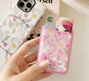 Custom Cartoon Magnetic PU Leather &amp; Canvas <strong>Phone</strong> <strong>Wallet</strong> Mag Card Safe Holder For IPhone For Use With Passports - Product Image 3