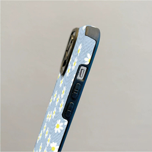 Custodia per cellulare in TPU in similpelle con stampa di piccole margherite bianche per iPhone X, XR, 11, 12, 13, 14, 15, 16, 17, 18 Pro Max - Product Image 5