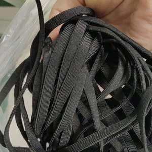 Premium Black 3mm/5mm Nylon Spandex <b>Elastic</b> Flat Earloop Garment Use Underwear <b>Cord</b> Band HHA-FME - Product Image 1