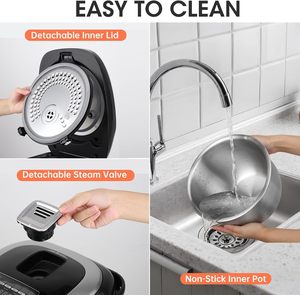 Autocuiseur Électrique Intelligent 4L 1250W <span class=keywords><strong>à</strong></span> Faible Teneur en Sucre, Affichage Numérique IGBT, Minuteur 24H, Double Couvercle en Aluminium, Multi-<span class=keywords><strong>Cuiseur</strong></span> <span class=keywords><strong>à</strong></span> Faible Teneur en Glucides - Product Image 5