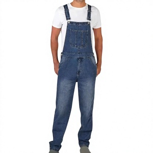 Men's Plus Size Classic Denim Bib Overalls Relaxed Fit Straight Leg Multi Pocket Vintage Workwear <strong>Dungarees</strong> - Product Image 1