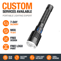 Nouveau Style XHP120 LED Power Display Zoomable étanche USB Rechargeable lampe de poche taschenlamp lampe de poche LED