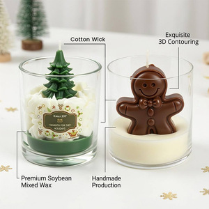 LANJO Handmade Soy Wax Aromatherapy Scented Glass Jar <b>Candle</b> for Christmas Home Decor <b>Gift</b> - Product Image 3