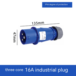 Conector azul impermeable IP44 380V 16A Enchufe industrial trifásico de <span class=keywords><strong>3</strong></span> pines - Product Image 2