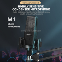 Microphone à condensateur professionnel Madon M1 48V filaire, portable, pour studio d'enregistrement, en plastique et métal, avec suppression du bruit