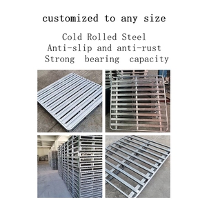 Thép không gỉ tròn xe nâng <span class=keywords><strong>Pallet</strong></span> ánh sáng xe nâng hàng hóa hậu cần kho kim loại <span class=keywords><strong>Pallet</strong></span> hai mặt ngã ba kim loại <span class=keywords><strong>Pallet</strong></span> - Product Image 4