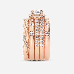 Oval Lab Grown <b>Fine</b> <b>Rings</b> Diamond East West Halo <b>Ring</b> 2.25 Carat Stackable Gold Fashion Band for Women - Product Image 2