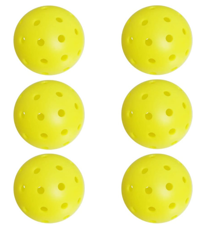 Best Selling 40 Holes 74mm Popular Color Yellow Available Pickleball Ball TPe Material Pickleball Ball