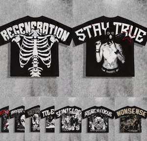 Camiseta de Manga Larga con Estampado 3D de Alas Religiosas para Hombre, Estilo Gótico Oscuro <span class=keywords><strong>Xtreme</strong></span> Cross, Cuello Redondo, Transpirable, Informal, Estilo Urbano - Product Image 1