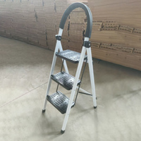 Échelle domestique multifonctionnelle pliable en acier à 2/3/4/5/6 marches avec main courante, portable et sécurisée