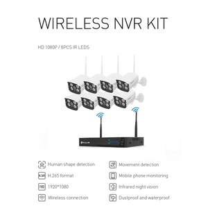 IP66 không thấm nước 8CH H.265 <span class=keywords><strong>wifi</strong></span> ngoài trời an ninh Hệ thống <span class=keywords><strong>camera</strong></span> 2MP không dây CCTV NVR Bộ dụng cụ tầm nhìn ban đêm cho sử dụng trong nhà CMOS cảm biến - Product Image 2