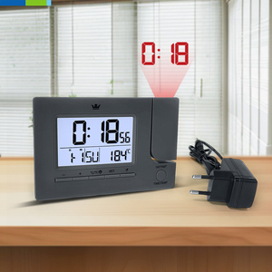 Horloge de <span class=keywords><strong>projecteur</strong></span> numérique intelligente alarme de répétition pivotante réglable avec affichage LCD de l'heure et de la température utilisation de salon extérieur de bureau - Product Image 2