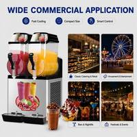 Mesin Slush Otomatis 12L X 2 dengan Layar LED Pintar dan Gagang Mudah Ditarik Pembuat Koktail Beku 24L untuk Bar dan Toko