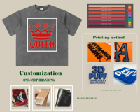 Camiseta de Algodón de 350G de Alto Gramaje, Estilo Vintage Lavado, Oversize con Dobladillo Desgastado, Personalizable con Logotipo, Streetwear, Camiseta Lisa, Fabricante OEM ODM