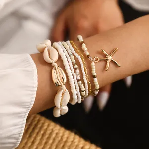 Sindlan时尚设计手链6件套波西米亚珠贝手链