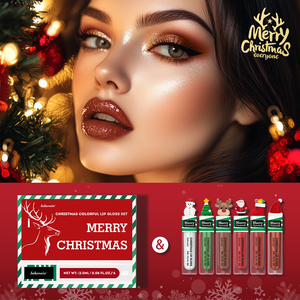 Lakerain Promo Natal Tema Lipstik Warna-warni Merah Set <span class=keywords><strong>Lip</strong></span> Tint Beludru Kosmetik Matte Lipgloss Set <span class=keywords><strong>Lip</strong></span> <span class=keywords><strong>Gloss</strong></span> Natal - Product Image 6