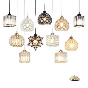 Lámpara Colgante de Cristal Pequeña, Creativa y Personalizada, Altura Ajustable, Acabado Dorado LED, 2 Años de Garantía, para Restaurante - Product Image 2