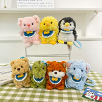 Pendentif en peluche parfumé et mignon en forme d'animal de compagnie avec bavoir au crochet et sangle tressée, idéal comme breloque de sac ou accessoire de porte-clés