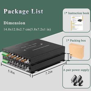 Convertitore in Fibra SDI HD 4 Canali 1080P 30Hz, Ricetrasmettitore Ottico SDI con Uscita Loop, Tally RS485, SDI su Fibra Monomodale 20km - Product Image 6
