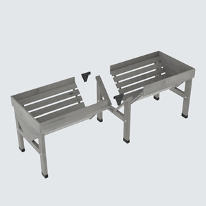 Fioriera Rialzata Portatile in Legno Massello Stile Rustico con Foro <span class=keywords><strong>di</strong></span> Drenaggio e Supporto per Giardinaggio Esterno e Orto - Product Image 2