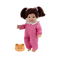 35 cm Vollvinyl-Babypuppe mit Niedlichen Lockigen Haaren, Mädchen-Spielzeugpuppe für Kleinkinder, Rollenspiel-Puppe in Geschenkbox für Kinder