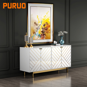 Armoire en acier inoxydable, style moderne MDF, table de rangement pour meubles de maison en <span class=keywords><strong>bois</strong></span> <span class=keywords><strong>blanc</strong></span>, offre spéciale - Product Image 4