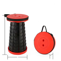 Tabouret télescopique pliant Portable chaise de file d'attente de métro en plastique léger chaise de Camping en plein air siège de pêche avec sac de transport
