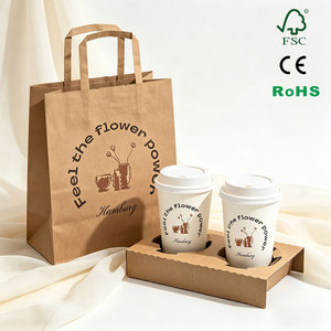 Support de tasses <span class=keywords><strong>à</strong></span> café en carton ondulé personnalisé, recyclable, facile <span class=keywords><strong>à</strong></span> plier, avec plateau amovible en papier kraft pour emballage <span class=keywords><strong>à</strong></span> <span class=keywords><strong>emporter</strong></span> - Product Image 3