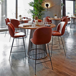 Sillas modernas de lujo para bar, de pie dorado, de terciopelo, para hotel - Product Image 3