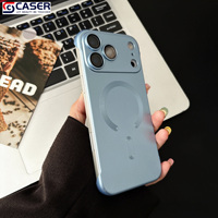 Coque de téléphone ultra-fine sans cadre avec film de protection mat pour iPhone 11 Pro, 17 Air, demi-couverture, peinture métallique pour 17 Pro Max, 16, 15